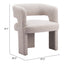Sillón Ocasional para Lounge - ZUO JAVA - Beige Arena - Asiento y Respaldo Tapizados en Tela Tipo Borrego