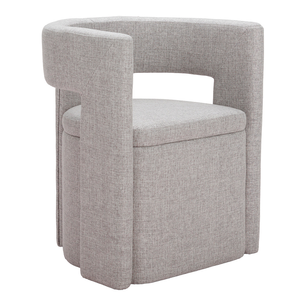 Silla Comercial para Cafetería - ZUO PAPUA - Gris - Asiento y Estructura en Tela de Alto Desempeño 100% Poliéster