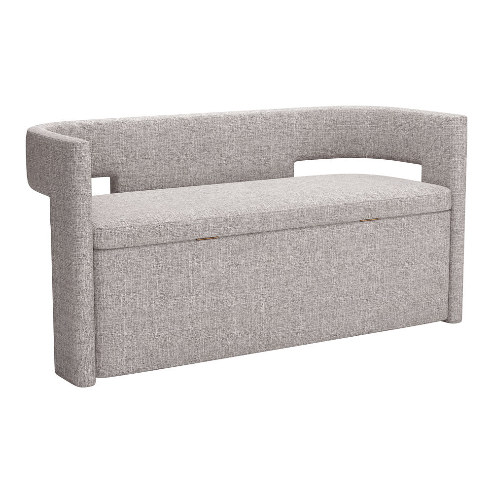 Banca para Sala de Espera 2 Plazas - ZUO PAPUA - Gris - Asiento y Estructura en Tela de Alto Desempeño 100% Poliéster