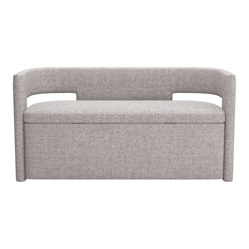 Banca para Sala de Espera 2 Plazas - ZUO PAPUA - Gris - Asiento y Estructura en Tela de Alto Desempeño 100% Poliéster