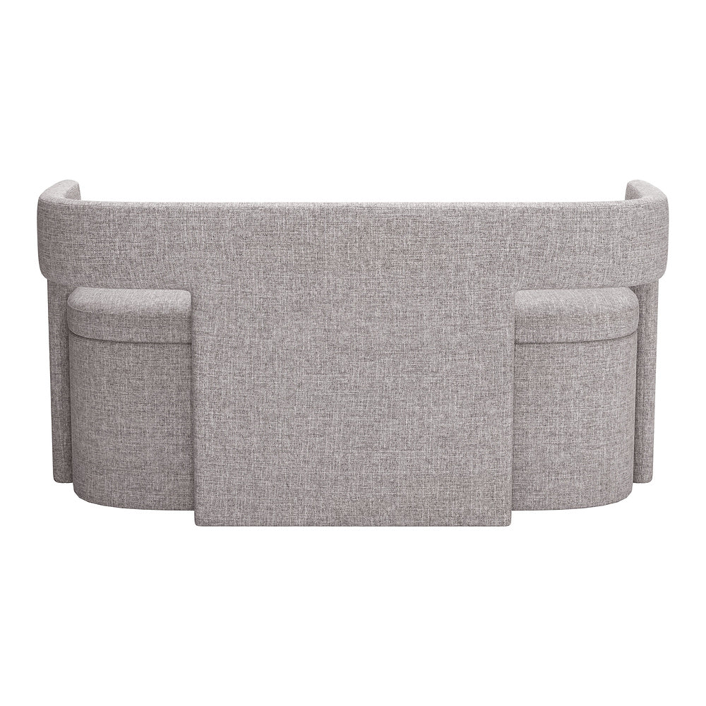 Banca para Sala de Espera 2 Plazas - ZUO PAPUA - Gris - Asiento y Estructura en Tela de Alto Desempeño 100% Poliéster