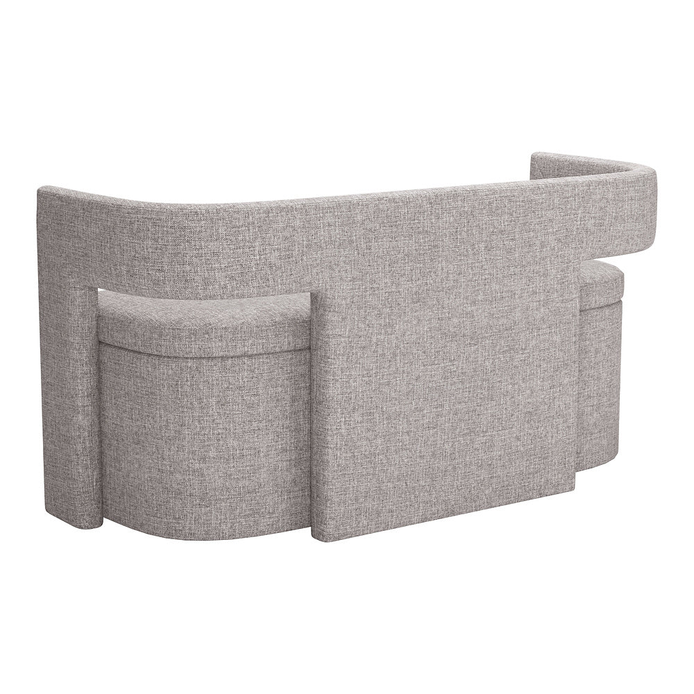 Banca para Sala de Espera 2 Plazas - ZUO PAPUA - Gris - Asiento y Estructura en Tela de Alto Desempeño 100% Poliéster