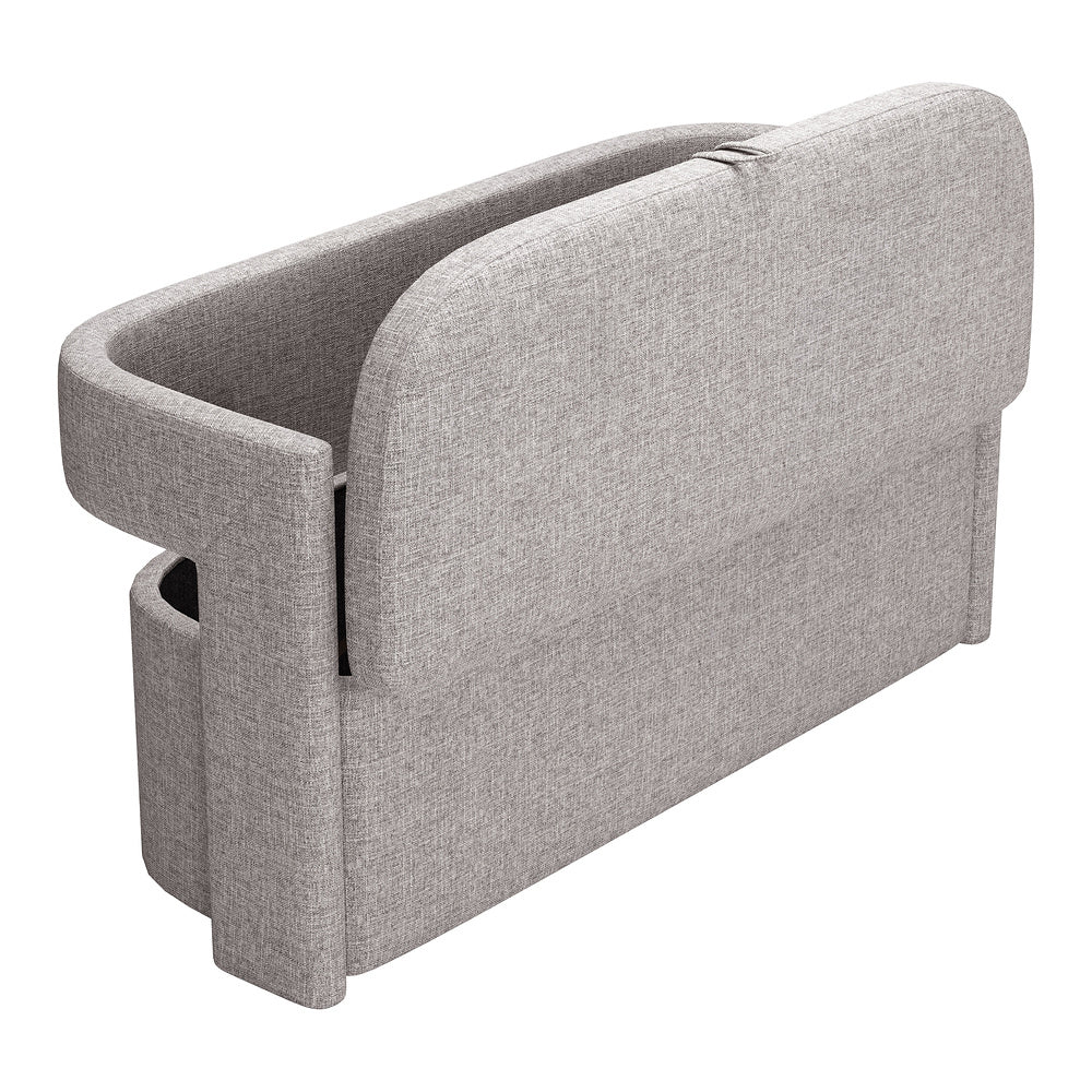 Banca para Sala de Espera 2 Plazas - ZUO PAPUA - Gris - Asiento y Estructura en Tela de Alto Desempeño 100% Poliéster