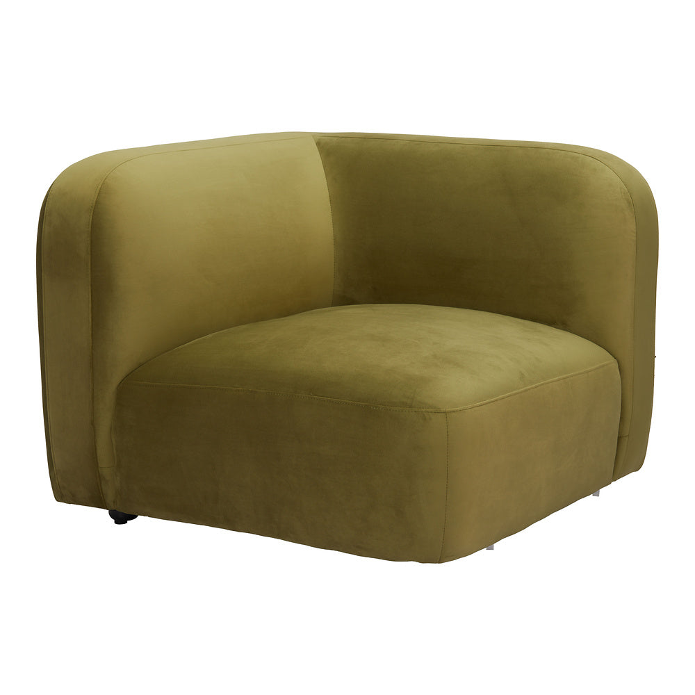 Silla Comercial para Food Court - ZUO BIAK CORNER - Verde - Asiento y Respaldo Tapizados en Tela Tipo Terciopelo