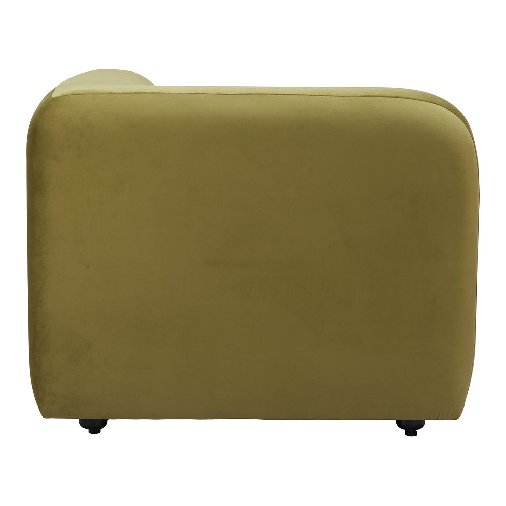 Silla Comercial para Food Court - ZUO BIAK CORNER - Verde - Asiento y Respaldo Tapizados en Tela Tipo Terciopelo