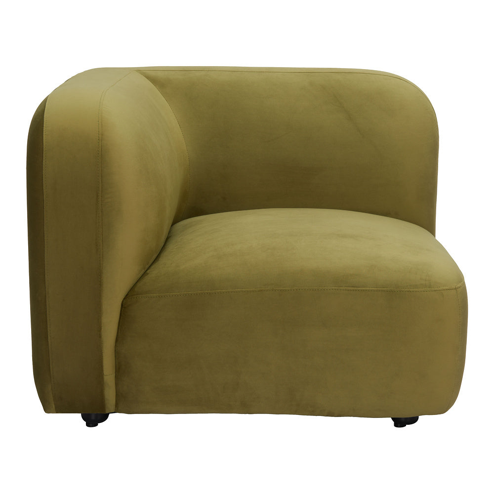 Silla Comercial para Food Court - ZUO BIAK CORNER - Verde - Asiento y Respaldo Tapizados en Tela Tipo Terciopelo