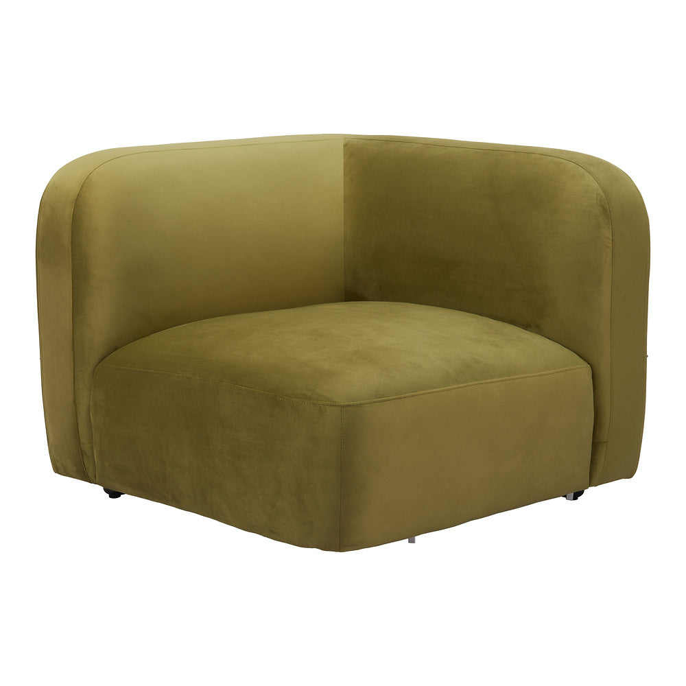 Silla Comercial para Food Court - ZUO BIAK CORNER - Verde - Asiento y Respaldo Tapizados en Tela Tipo Terciopelo