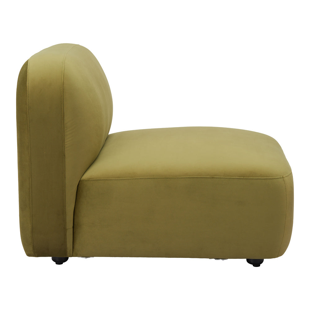 Silla Comercial para Food Court - ZUO BIAK MIDDLE - Verde - Asiento y Respaldo Tapizados en Tela Tipo Terciopelo
