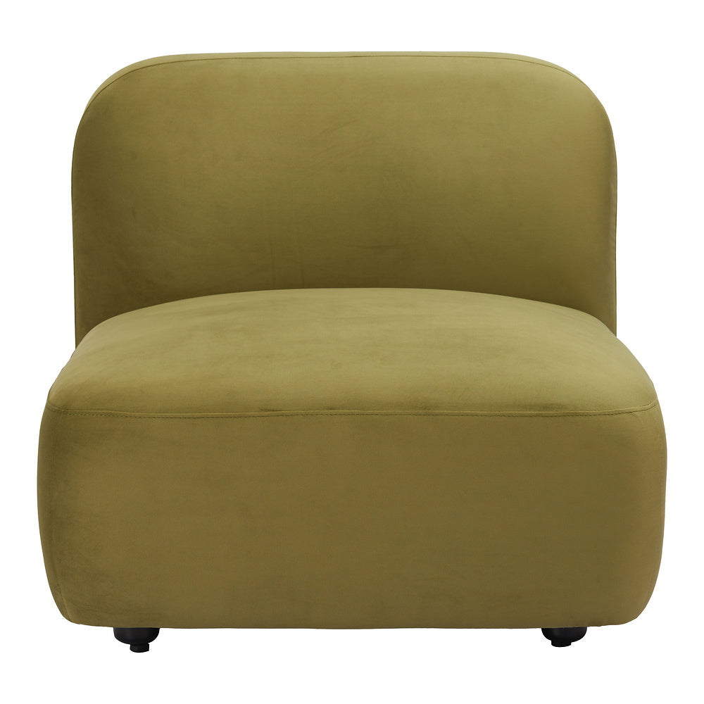 Silla Comercial para Food Court - ZUO BIAK MIDDLE - Verde - Asiento y Respaldo Tapizados en Tela Tipo Terciopelo