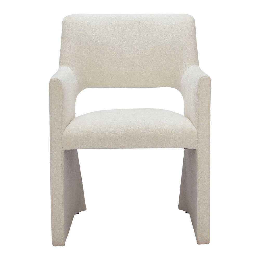Silla Comercial para Hotel - ZUO MINET - Blanco Lino - Asiento y Respaldo Tapizados en Lino Sintético