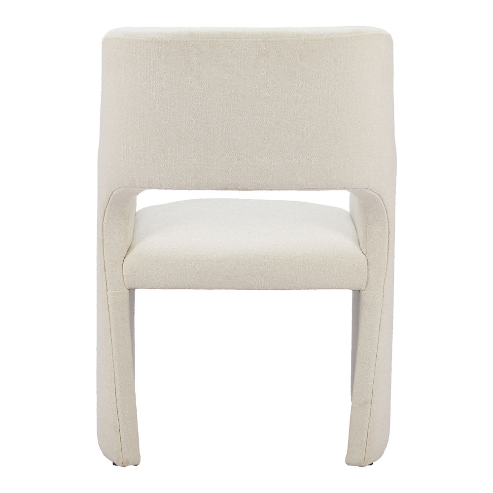 Silla Comercial para Hotel - ZUO MINET - Blanco Lino - Asiento y Respaldo Tapizados en Lino Sintético