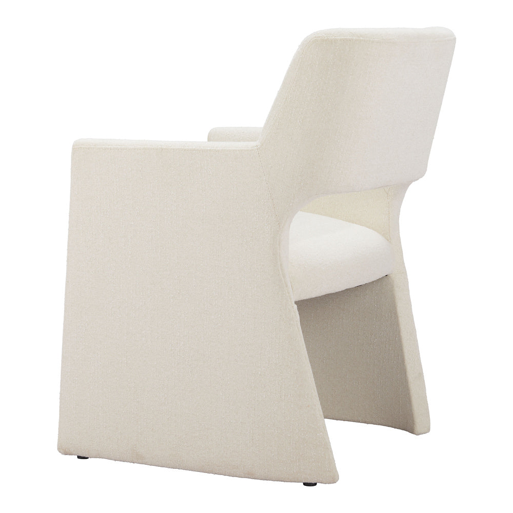 Silla Comercial para Hotel - ZUO MINET - Blanco Lino - Asiento y Respaldo Tapizados en Lino Sintético