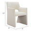 Silla Comercial para Hotel - ZUO MINET - Blanco Lino - Asiento y Respaldo Tapizados en Lino Sintético