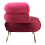 Sillón Ocasional para Consultorio - ZUO ARISH - Rojo - Asiento y Respaldo Tapizados en Tela Tipo Terciopelo