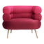 Sillón Ocasional para Consultorio - ZUO ARISH - Rojo - Asiento y Respaldo Tapizados en Tela Tipo Terciopelo
