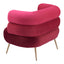 Sillón Ocasional para Consultorio - ZUO ARISH - Rojo - Asiento y Respaldo Tapizados en Tela Tipo Terciopelo
