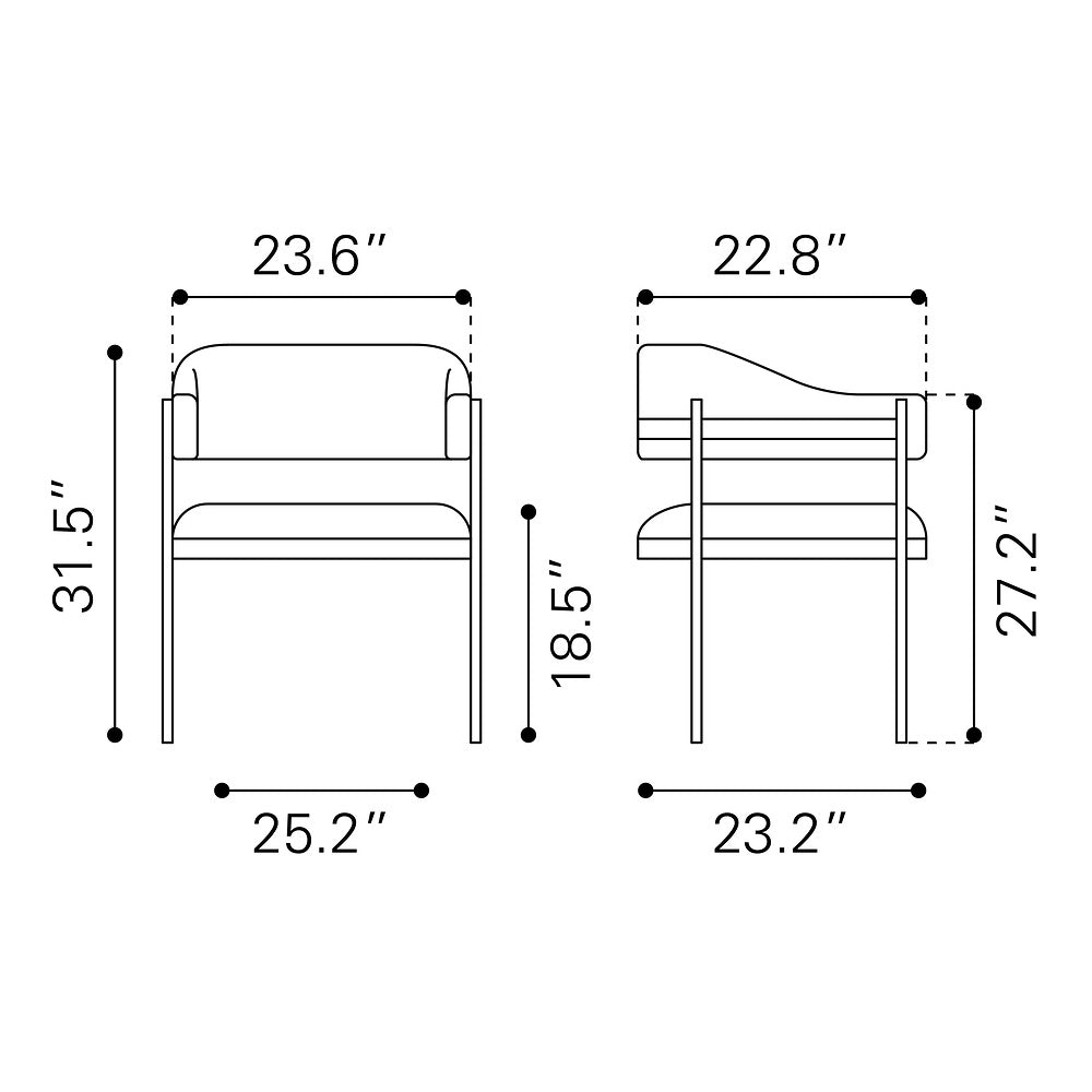 Silla Comercial para Salón de Eventos - ZUO ZADAR - Gris Neblina - Asiento y Respaldo Tapizados en Tejido Texturizado