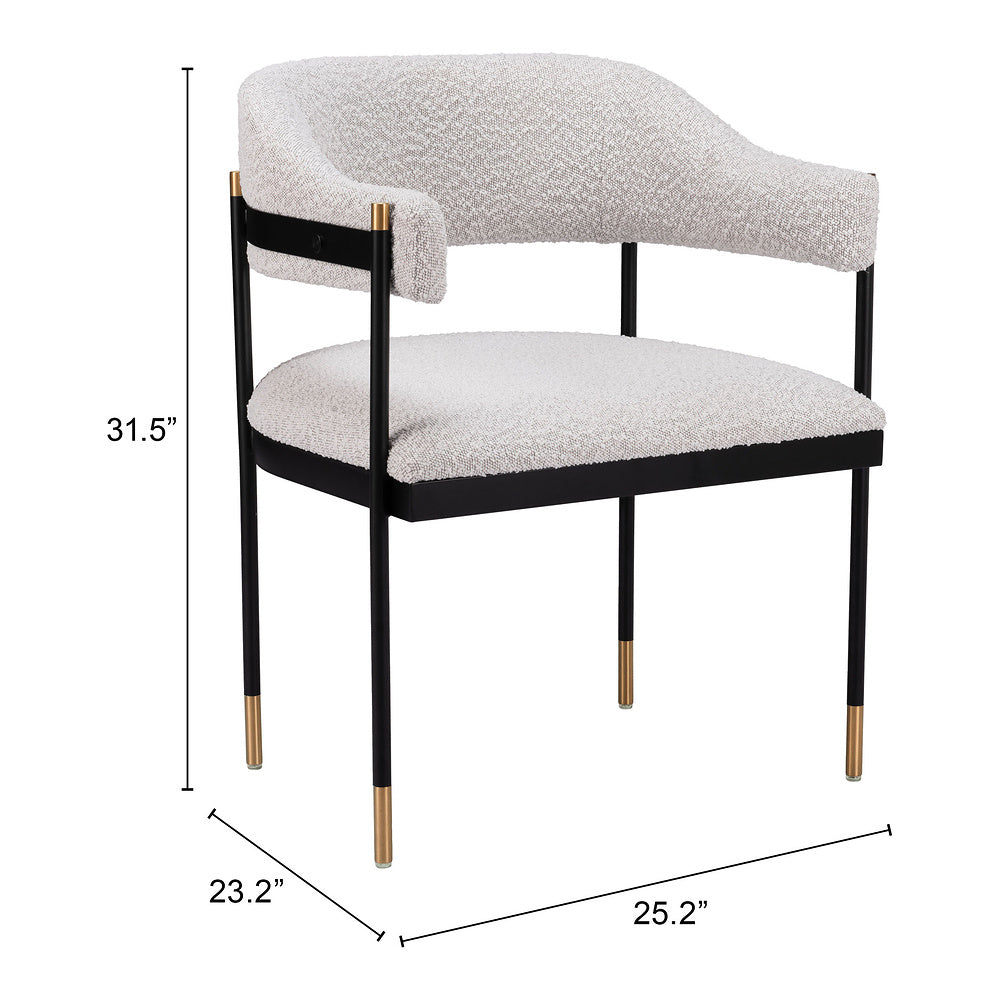 Silla Comercial para Salón de Eventos - ZUO ZADAR - Gris Neblina - Asiento y Respaldo Tapizados en Tejido Texturizado