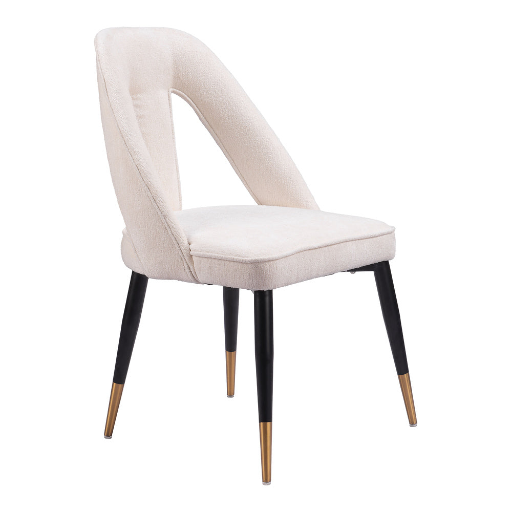 Silla Comercial para Hotel - ZUO ARTUS - Varios Colores - Asiento y Respaldo Tapizados en Tejido Texturizado - Marfil