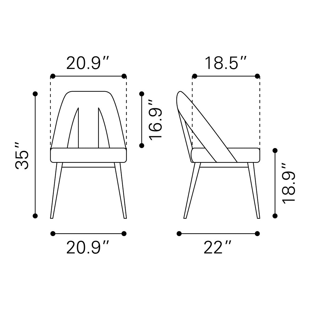 Silla Comercial para Hotel - ZUO ARTUS - Varios Colores - Asiento y Respaldo Tapizados en Tejido Texturizado - Marfil