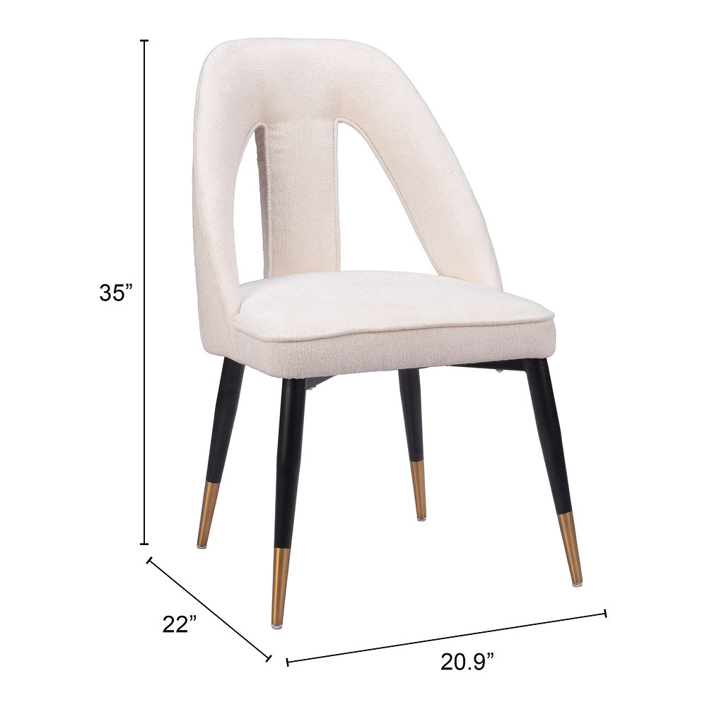 Silla Comercial para Hotel - ZUO ARTUS - Varios Colores - Asiento y Respaldo Tapizados en Tejido Texturizado - Marfil