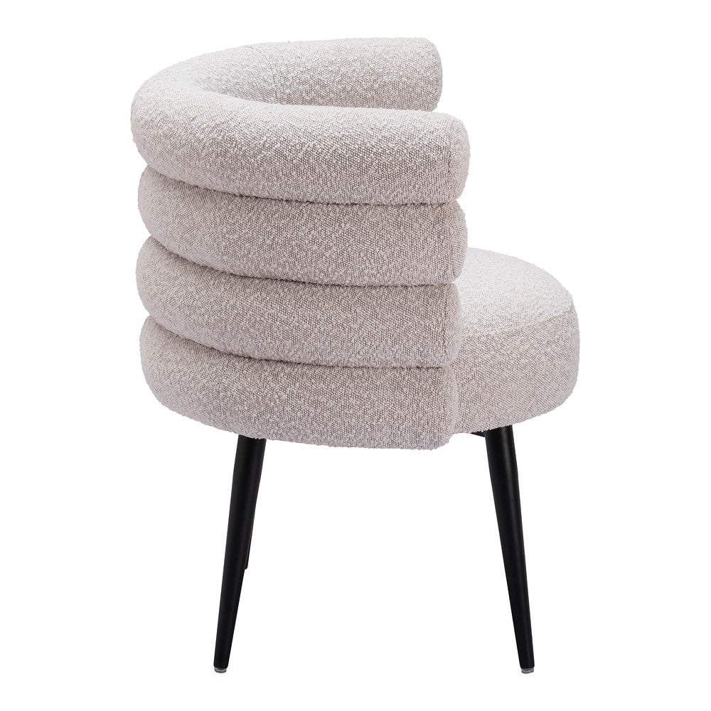 Silla Comercial para Food Court - ZUO GRENA - Gris Neblina - Asiento y Respaldo Tapizados en Tejido Texturizado