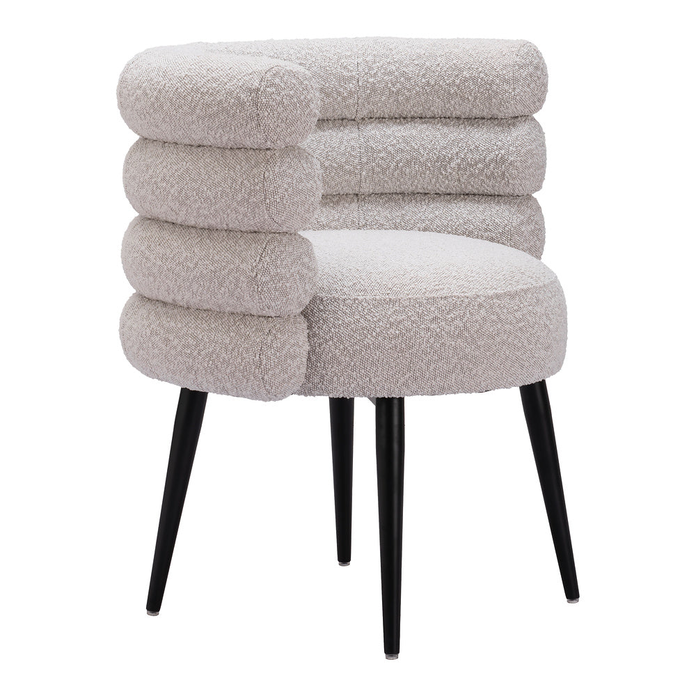 Silla Comercial para Food Court - ZUO GRENA - Gris Neblina - Asiento y Respaldo Tapizados en Tejido Texturizado