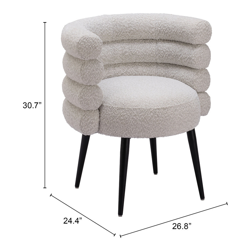 Silla Comercial para Food Court - ZUO GRENA - Gris Neblina - Asiento y Respaldo Tapizados en Tejido Texturizado