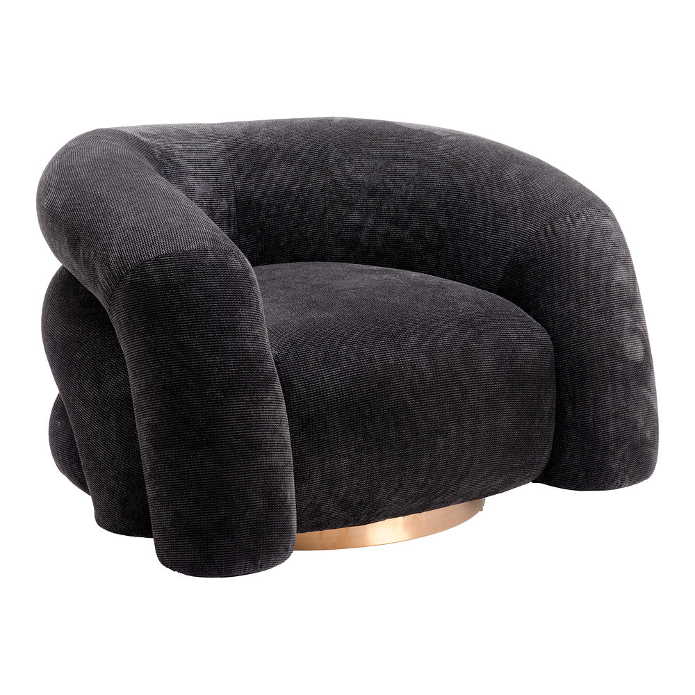 Sillón Ocasional para Lobby de Hotel - ZUO HAVN - Negro - Asiento y Respaldo Tapizados en Tejido Texturizado