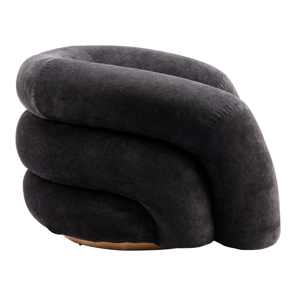 Sillón Ocasional para Lobby de Hotel - ZUO HAVN - Negro - Asiento y Respaldo Tapizados en Tejido Texturizado