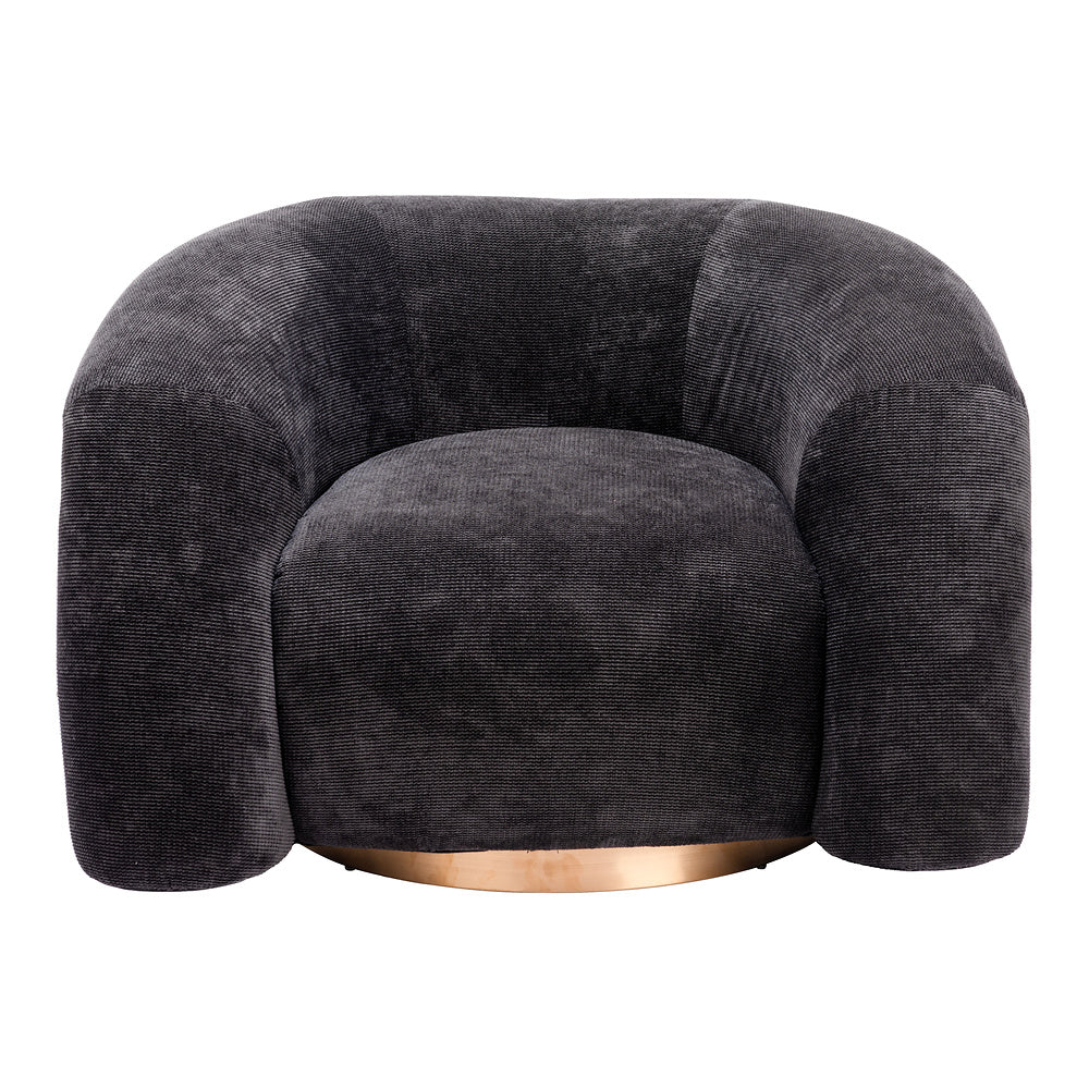 Sillón Ocasional para Lobby de Hotel - ZUO HAVN - Negro - Asiento y Respaldo Tapizados en Tejido Texturizado