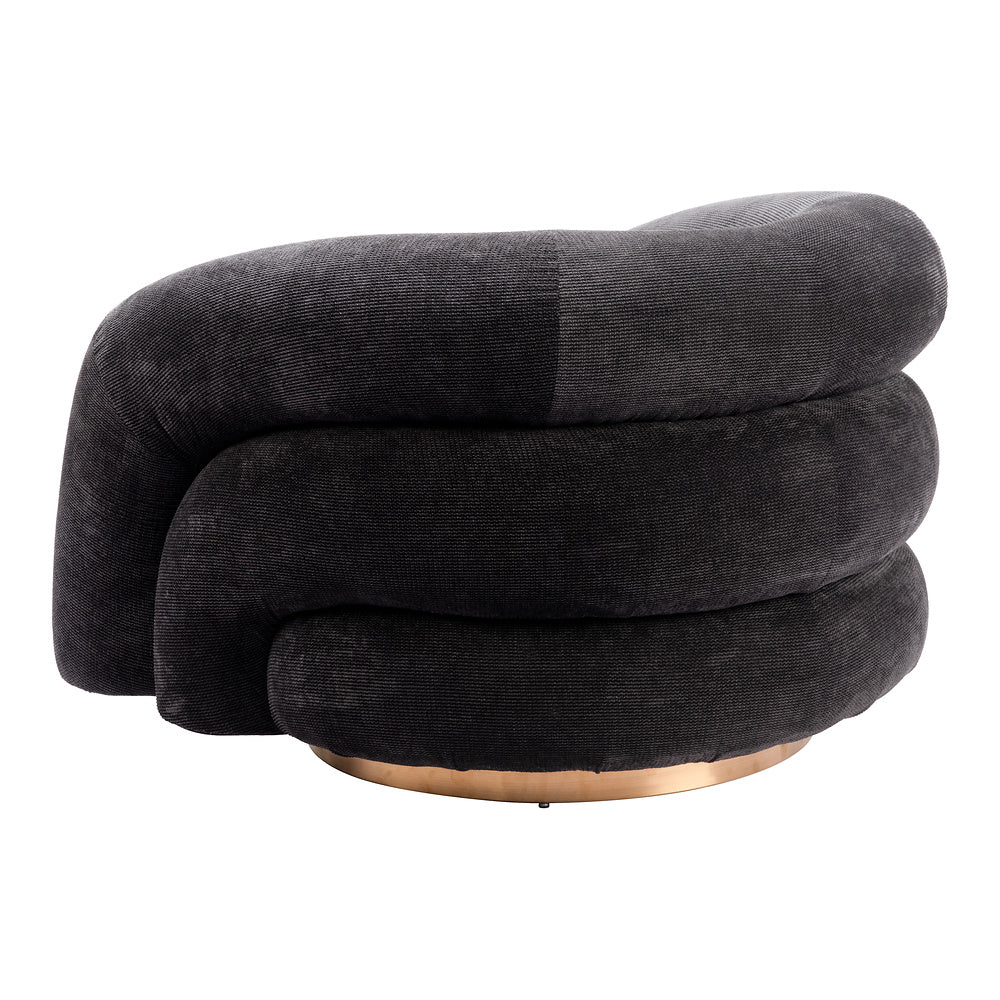 Sillón Ocasional para Lobby de Hotel - ZUO HAVN - Negro - Asiento y Respaldo Tapizados en Tejido Texturizado
