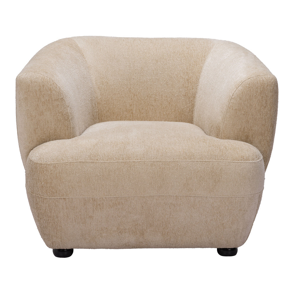 Sillón Ocasional para Lounge - ZUO BEKKER - Beige Dorado - Asiento y Respaldo Tapizados en Tejido Texturizado