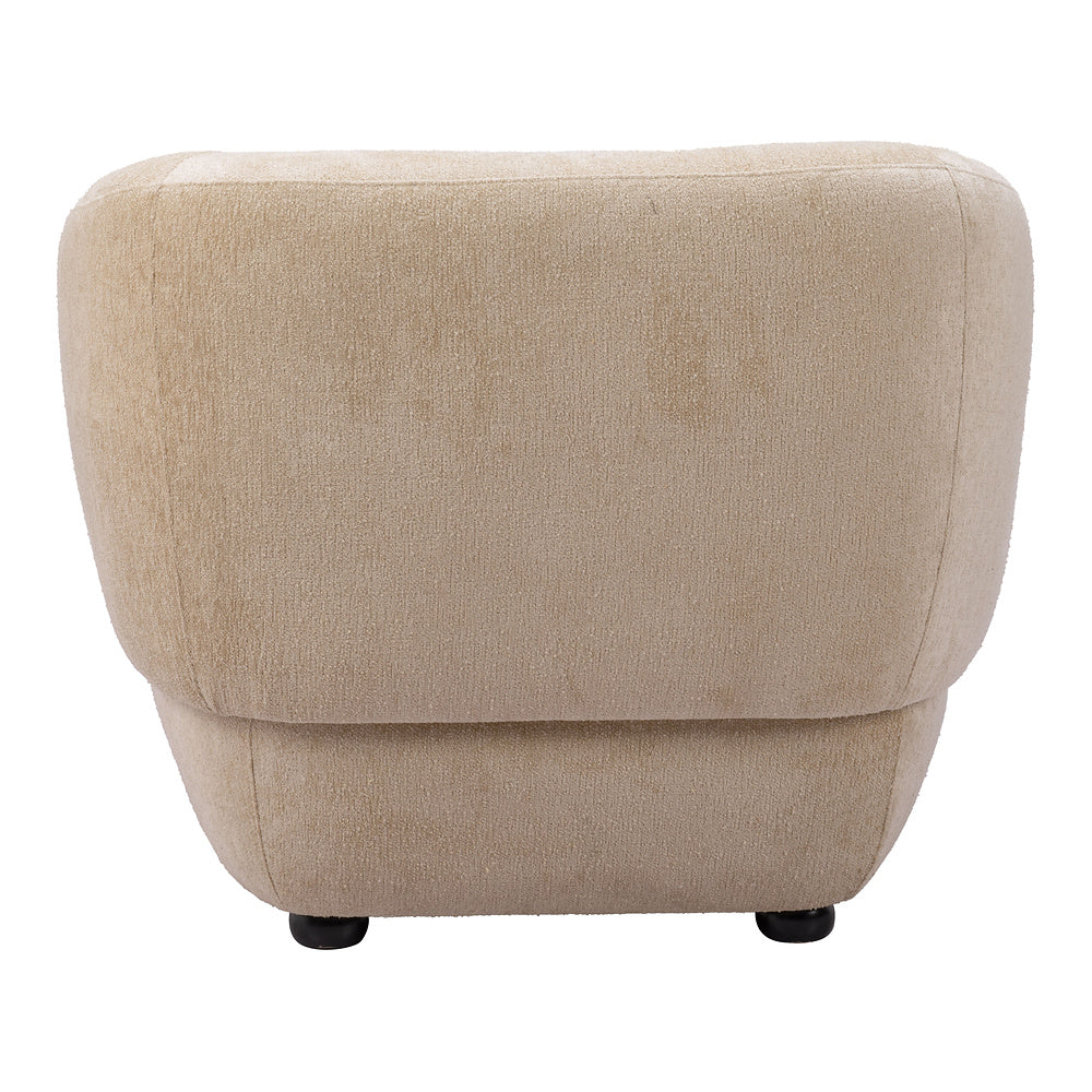 Sillón Ocasional para Lounge - ZUO BEKKER - Beige Dorado - Asiento y Respaldo Tapizados en Tejido Texturizado