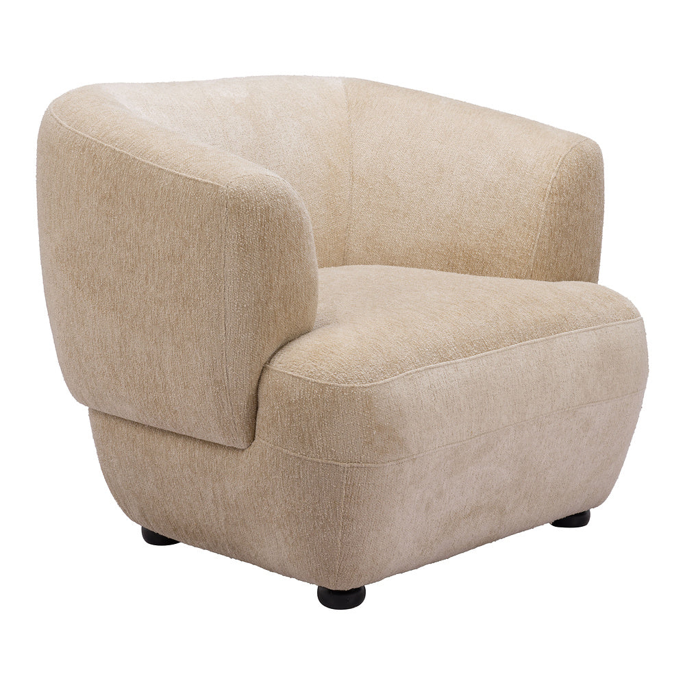 Sillón Ocasional para Lounge - ZUO BEKKER - Beige Dorado - Asiento y Respaldo Tapizados en Tejido Texturizado