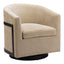 Silla Comercial para Comedor de Empresa - ZUO HANKO - Beige Dorado - Asiento y Respaldo Tapizados en Tejido Texturizado