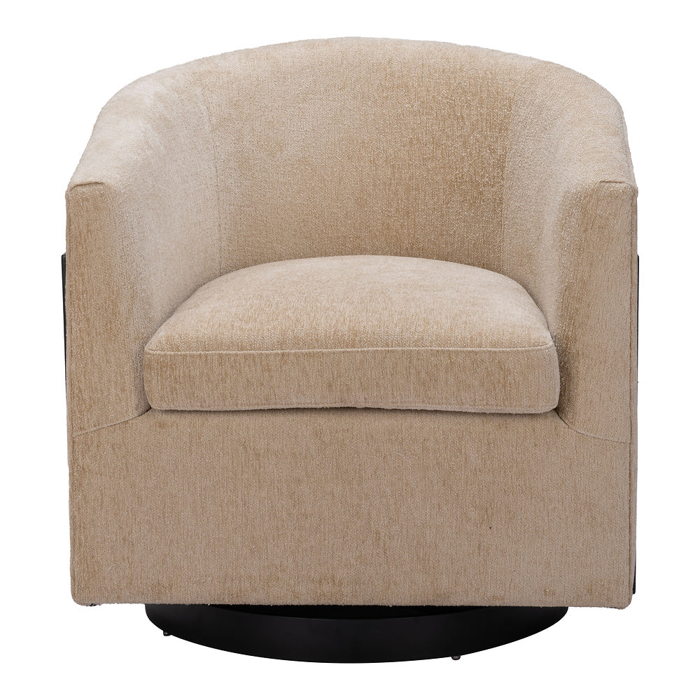 Silla Comercial para Comedor de Empresa - ZUO HANKO - Beige Dorado - Asiento y Respaldo Tapizados en Tejido Texturizado
