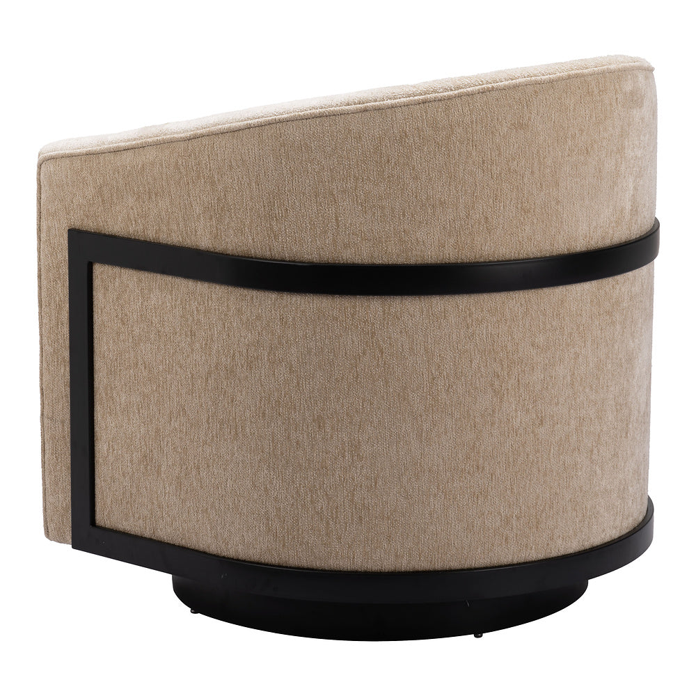 Silla Comercial para Comedor de Empresa - ZUO HANKO - Beige Dorado - Asiento y Respaldo Tapizados en Tejido Texturizado