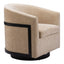 Silla Comercial para Comedor de Empresa - ZUO HANKO - Beige Dorado - Asiento y Respaldo Tapizados en Tejido Texturizado