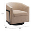 Silla Comercial para Comedor de Empresa - ZUO HANKO - Beige Dorado - Asiento y Respaldo Tapizados en Tejido Texturizado