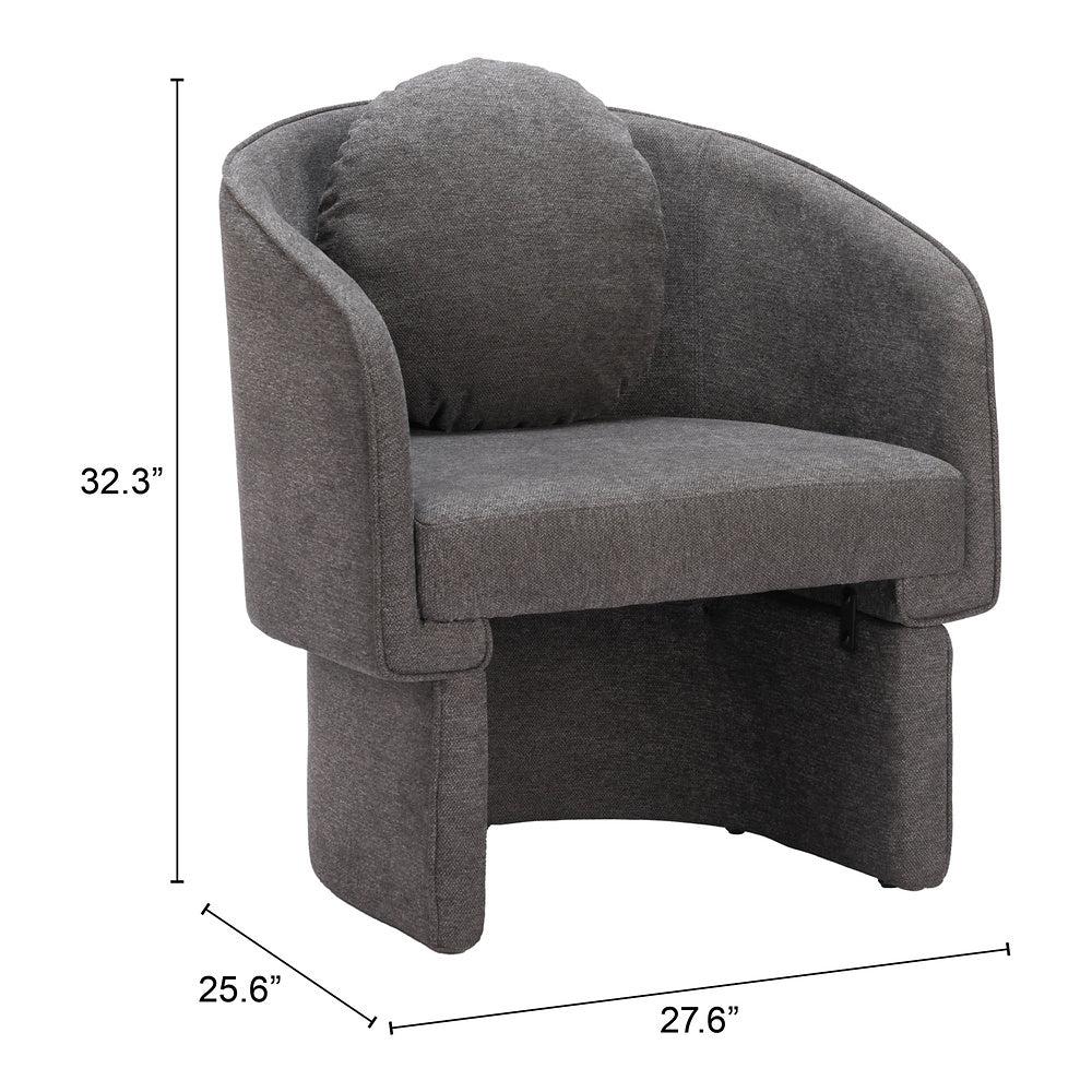 Sillón Ocasional para Consultorio - ZUO OLYA - Gris Trufa - Asiento y Respaldo Tapizados