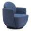 Silla Comercial para Restaurante - ZUO BANT - Azul - Asiento y Respaldo Tapizados en Tejido Texturizado