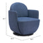 Silla Comercial para Restaurante - ZUO BANT - Azul - Asiento y Respaldo Tapizados en Tejido Texturizado