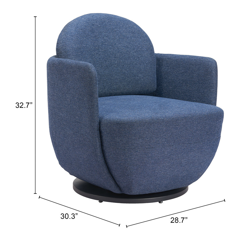 Silla Comercial para Restaurante - ZUO BANT - Azul - Asiento y Respaldo Tapizados en Tejido Texturizado