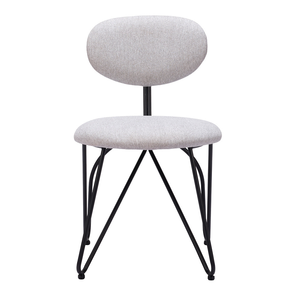 Silla Comercial para Restaurante - ZUO NOVI - Varios Colores - Asiento y Respaldo Tapizados - Gris Paloma