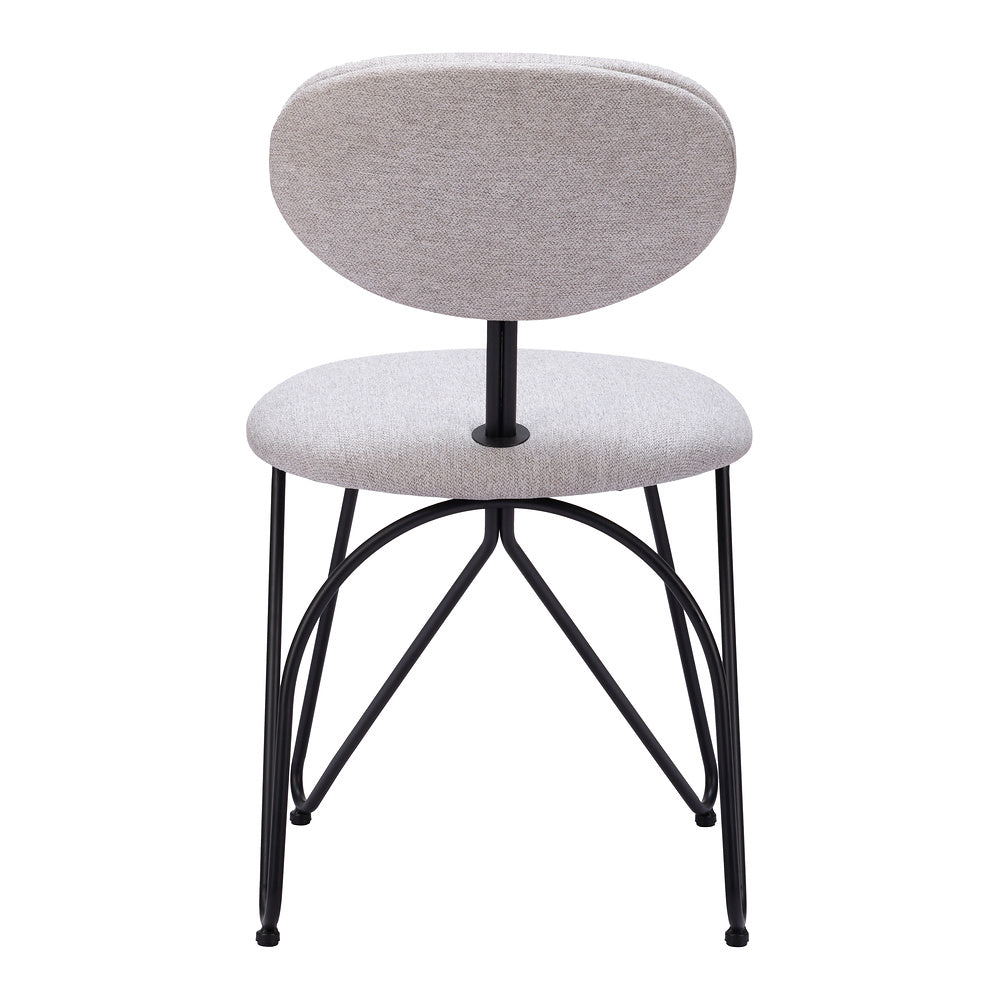 Silla Comercial para Restaurante - ZUO NOVI - Varios Colores - Asiento y Respaldo Tapizados - Gris Paloma