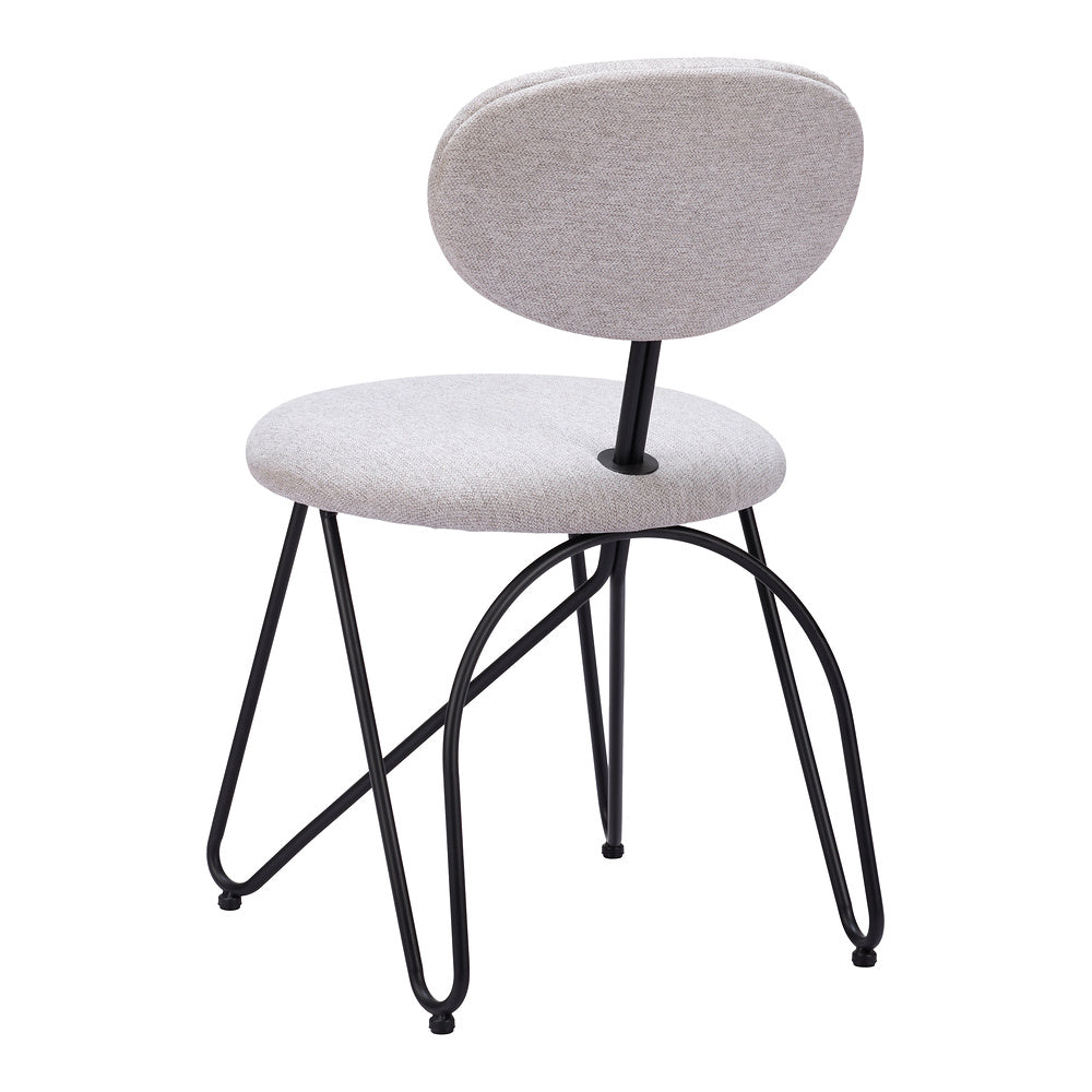 Silla Comercial para Restaurante - ZUO NOVI - Varios Colores - Asiento y Respaldo Tapizados - Gris Paloma
