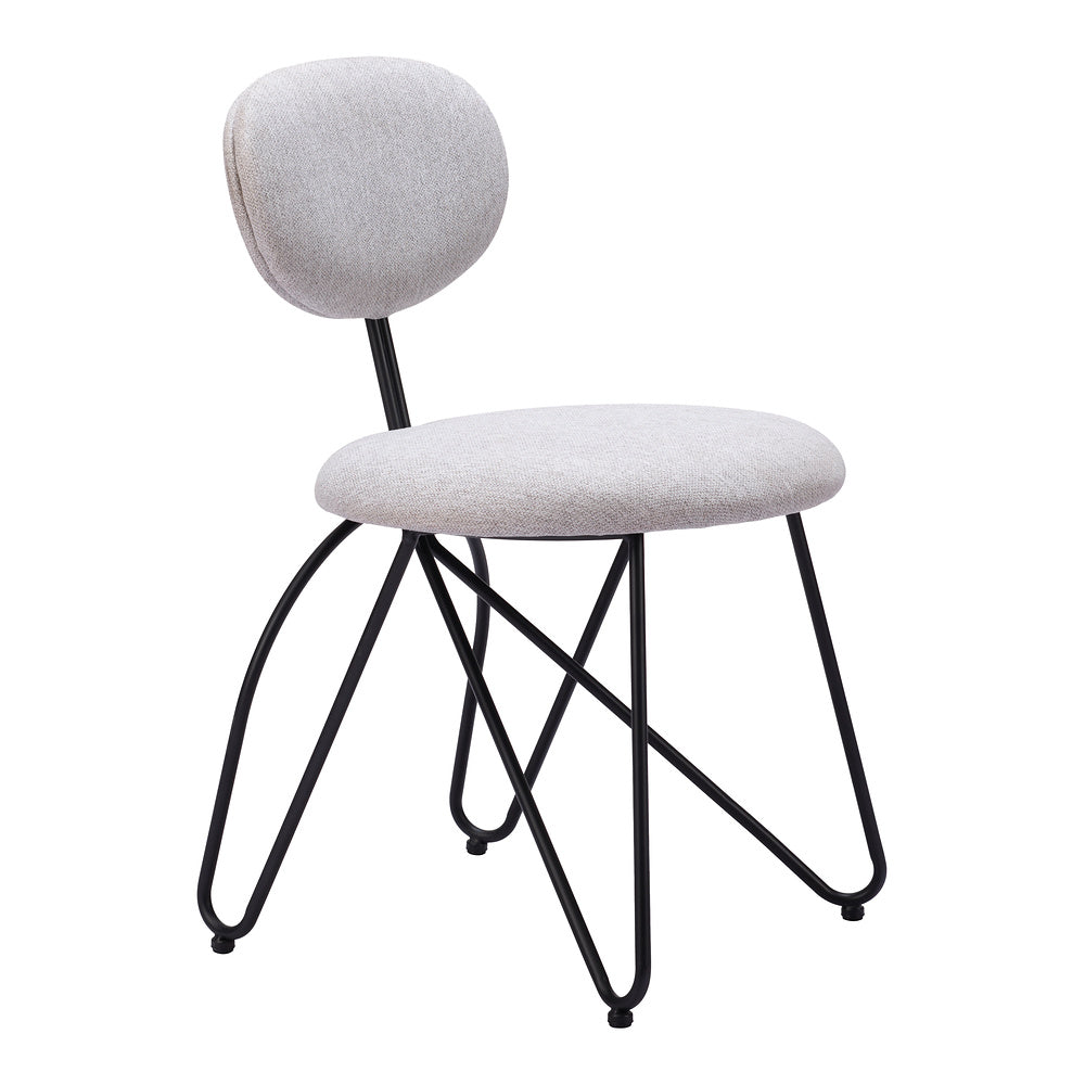 Silla Comercial para Restaurante - ZUO NOVI - Varios Colores - Asiento y Respaldo Tapizados - Gris Paloma
