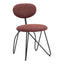Silla Comercial para Restaurante - ZUO NOVI - Varios Colores - Asiento y Respaldo Tapizados - Café Guinda