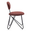Silla Comercial para Restaurante - ZUO NOVI - Varios Colores - Asiento y Respaldo Tapizados - Café Guinda